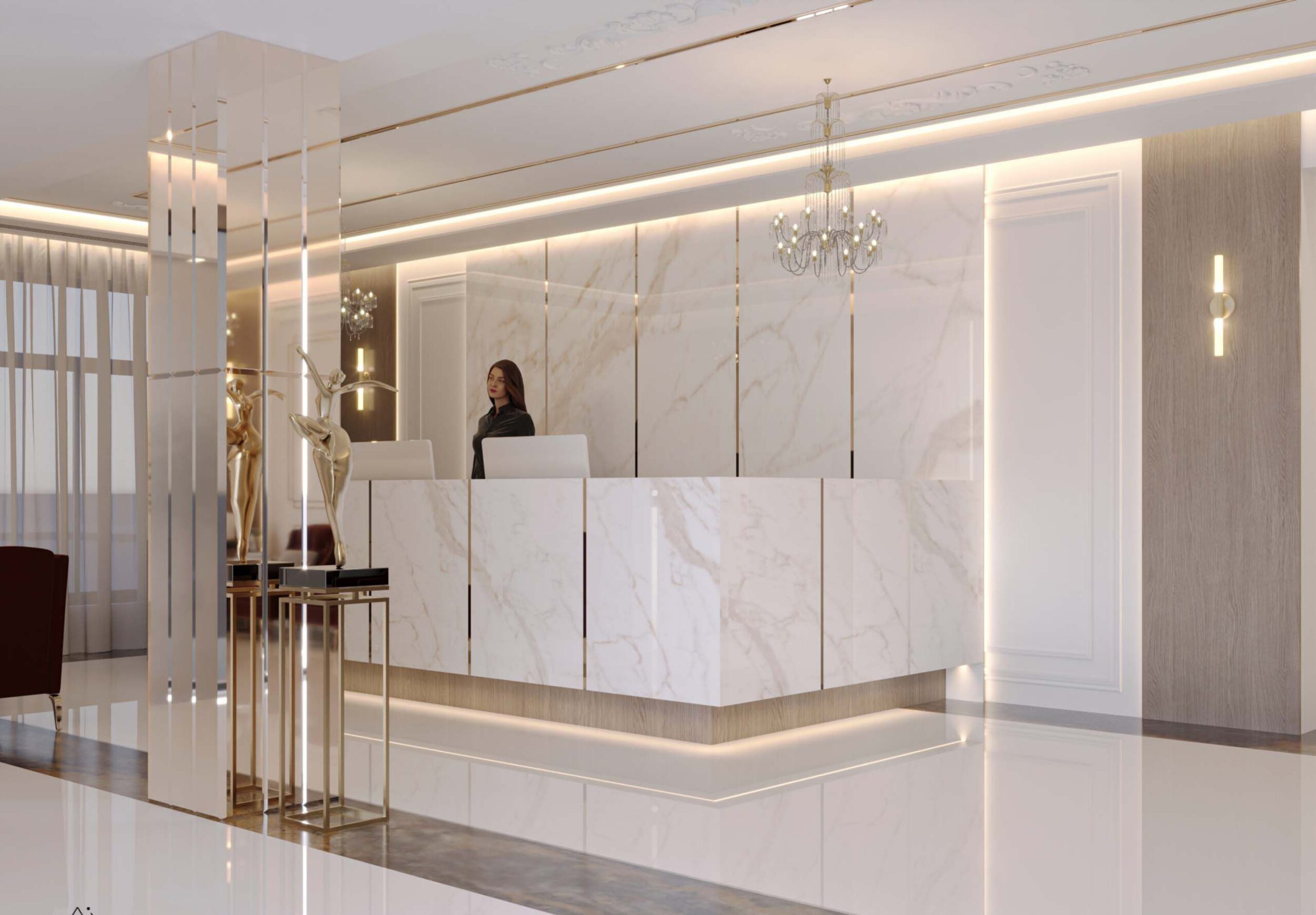 Holiday Hotel reception and welcoming interior